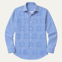 Men's Casual Striped Wrinkle Resistant Shirt | Patchwork Summer Hero