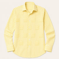 Men's Casual Striped Wrinkle Resistant Shirt | Patchwork Summer Lifestyle