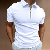 Men's Casual Zip Polo Shirt Top