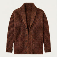 Men's Chunky Knit Shawl Collar Cardigan | Cable-Knit Winter Detail