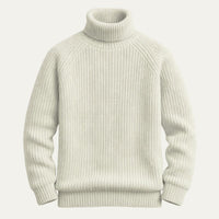 Men's Chunky Turtleneck Warm Sweater | Fisherman Knit Raglan Hero