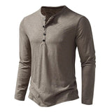 Henley clásico de algodón para hombre | Corte entallado