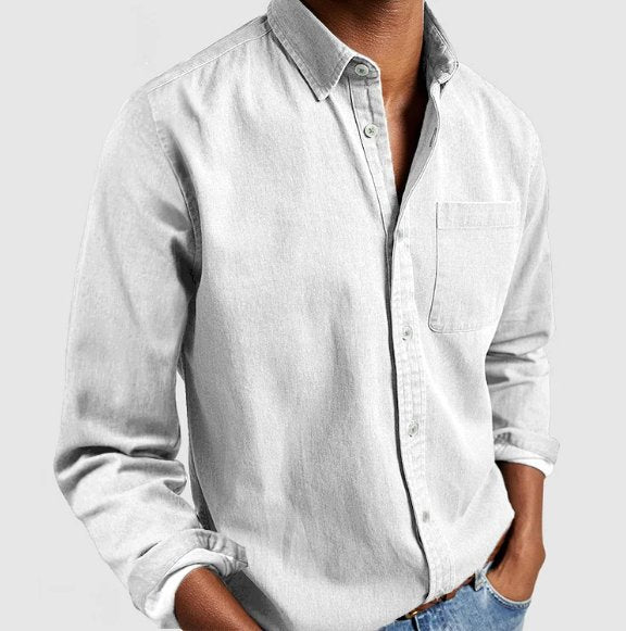 Men's Classic Denim Button Shirt Top Alternate