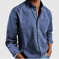 Men's Classic Denim Button Shirt Top Full