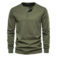 Men's Classic Fit Shirt | Henley Placket Relaxed Side