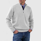 Pull classique demi-zip pour homme | Coupe ajustée en maille, idéale pour superposer les couches