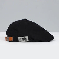 Men's Classic Newsboy Style Flat Cap | Leather Buckle Strap Front