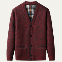 Men's Classic Soft Knit Button Cardigan Sweater | Plaid Lined Lifestyle
