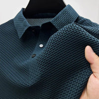 Men's Collared Casual Polo Shirts | Basket Weave Texture Side