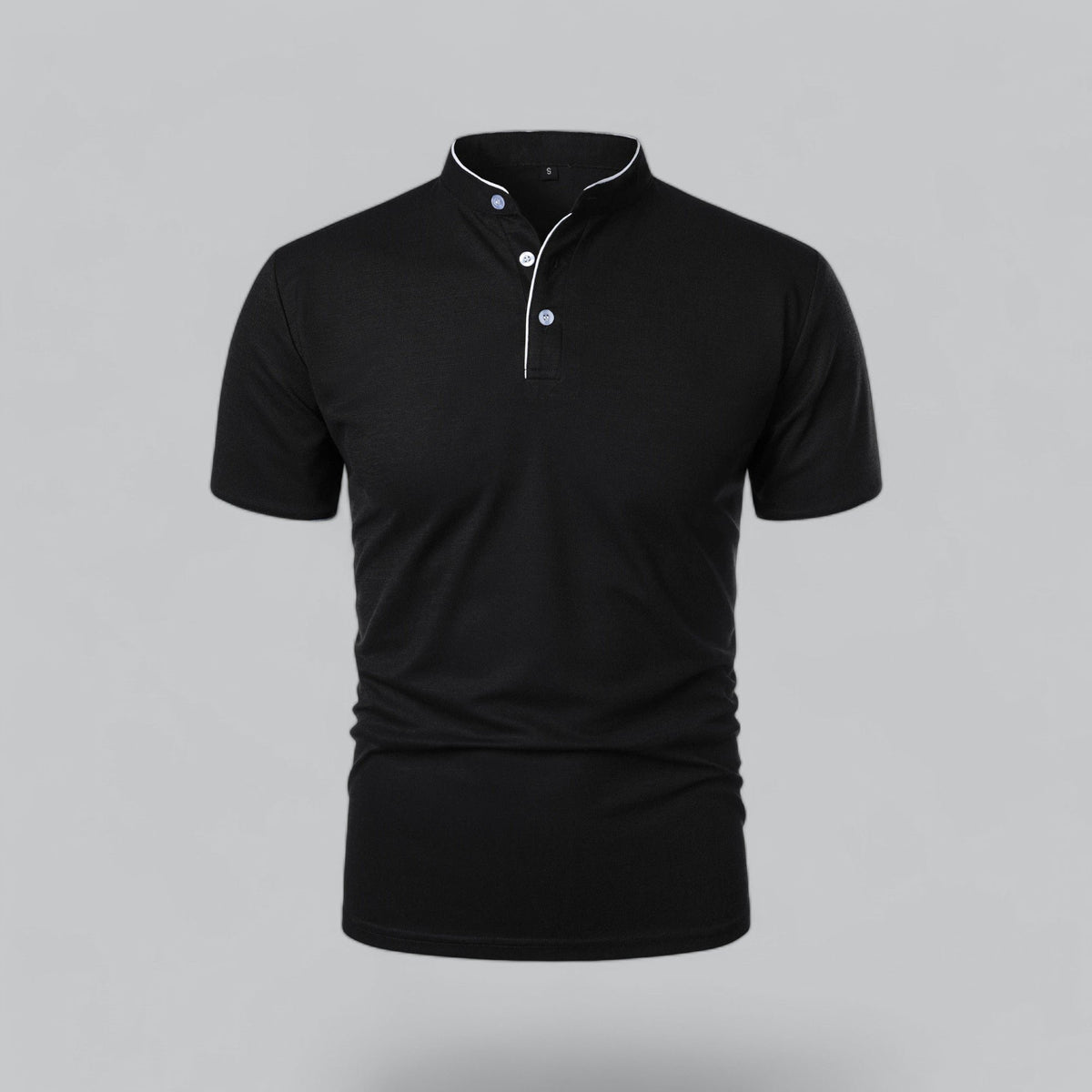 Men's Collarless Polo Top | Mandarin Trim Alternate