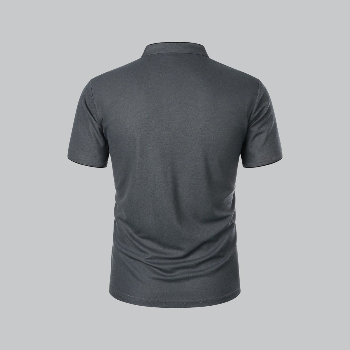 Men's Collarless Polo Top | Mandarin Trim Angle