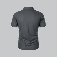 Men's Collarless Polo Top | Mandarin Trim Angle