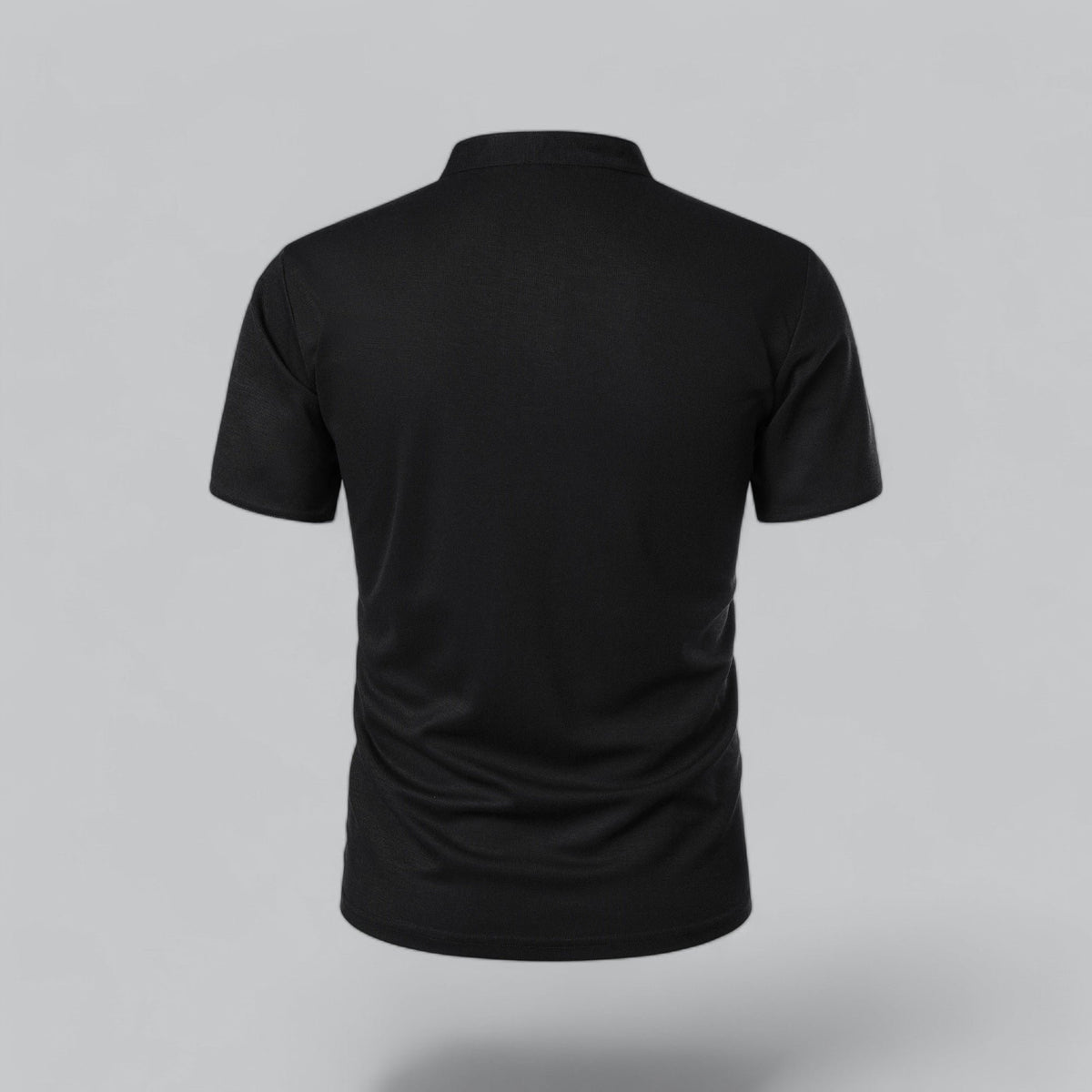 Men's Collarless Polo Top | Mandarin Trim View 11