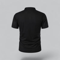 Men's Collarless Polo Top | Mandarin Trim View 11