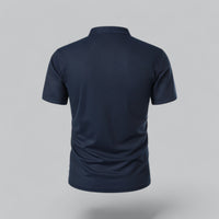 Men's Collarless Polo Top | Mandarin Trim View 14
