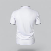 Men's Collarless Polo Top | Mandarin Trim View 17