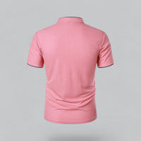 Men's Collarless Polo Top | Mandarin Trim View 20