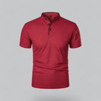 Men's Collarless Polo Top | Mandarin Trim View 25