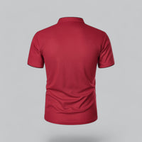 Men's Collarless Polo Top | Mandarin Trim View 26