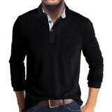 Chemise confortable pour homme à manches longues | Coupe à patte de boutonnage et col contrastants