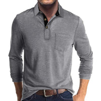 Men's Comfort Long Sleeve Shirt | Contrast Collar Placket Fit View 15