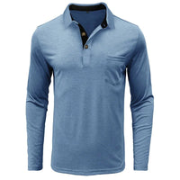Men's Comfort Long Sleeve Shirt | Contrast Collar Placket Fit View 16