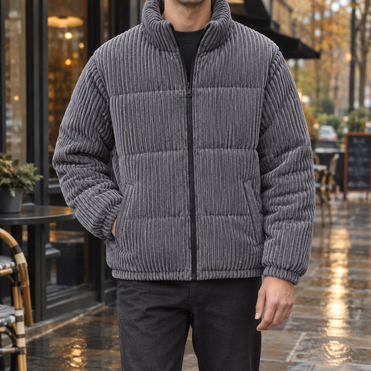 Men's Corduroy Jacket | Wide-Wale Quilted Cold Weather Hero