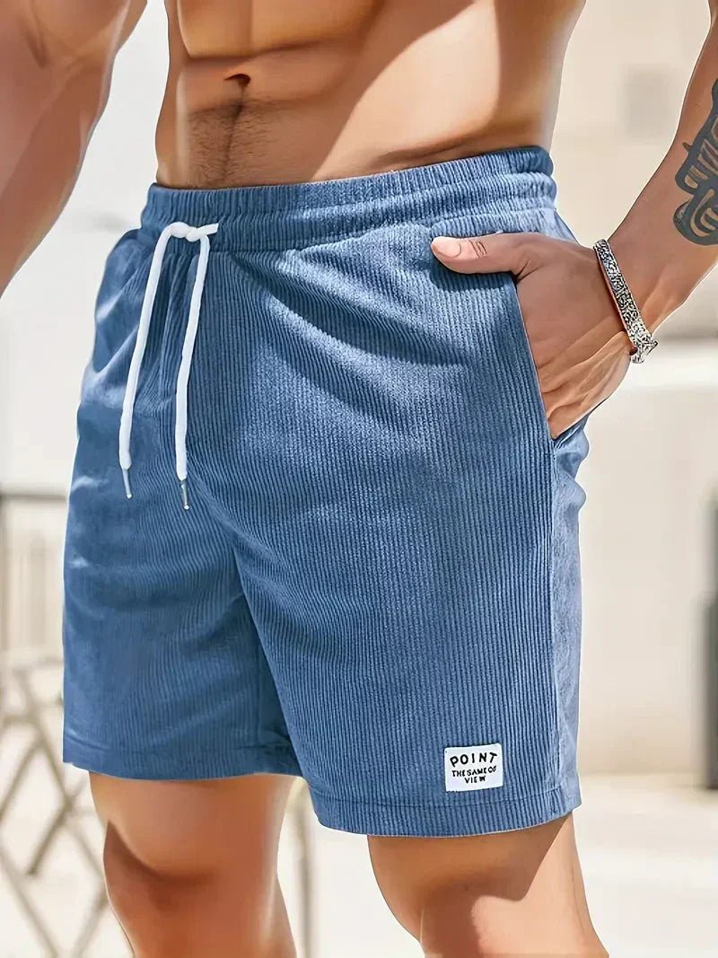 Men's Corduroy Shorts with Drawstring Close Up