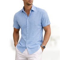 Men's Cotton Button Short Sleeve Top Hero
