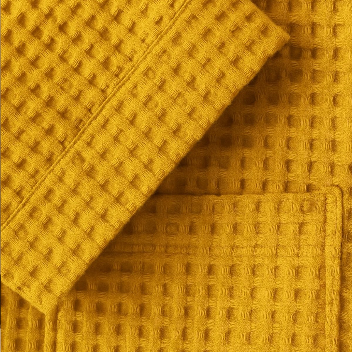 Men's Cotton Waffle Lightweight Bathrobe | Shawl Collar Spa Belt Side
