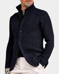Men's Cozy Coat | Stand Collar Relaxed Fit Front