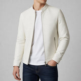 Men's Croc Embossed Leather Jacket | Slim Zip Front