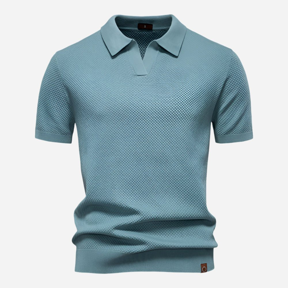 Men's Diamond Knit Polo Top Angle
