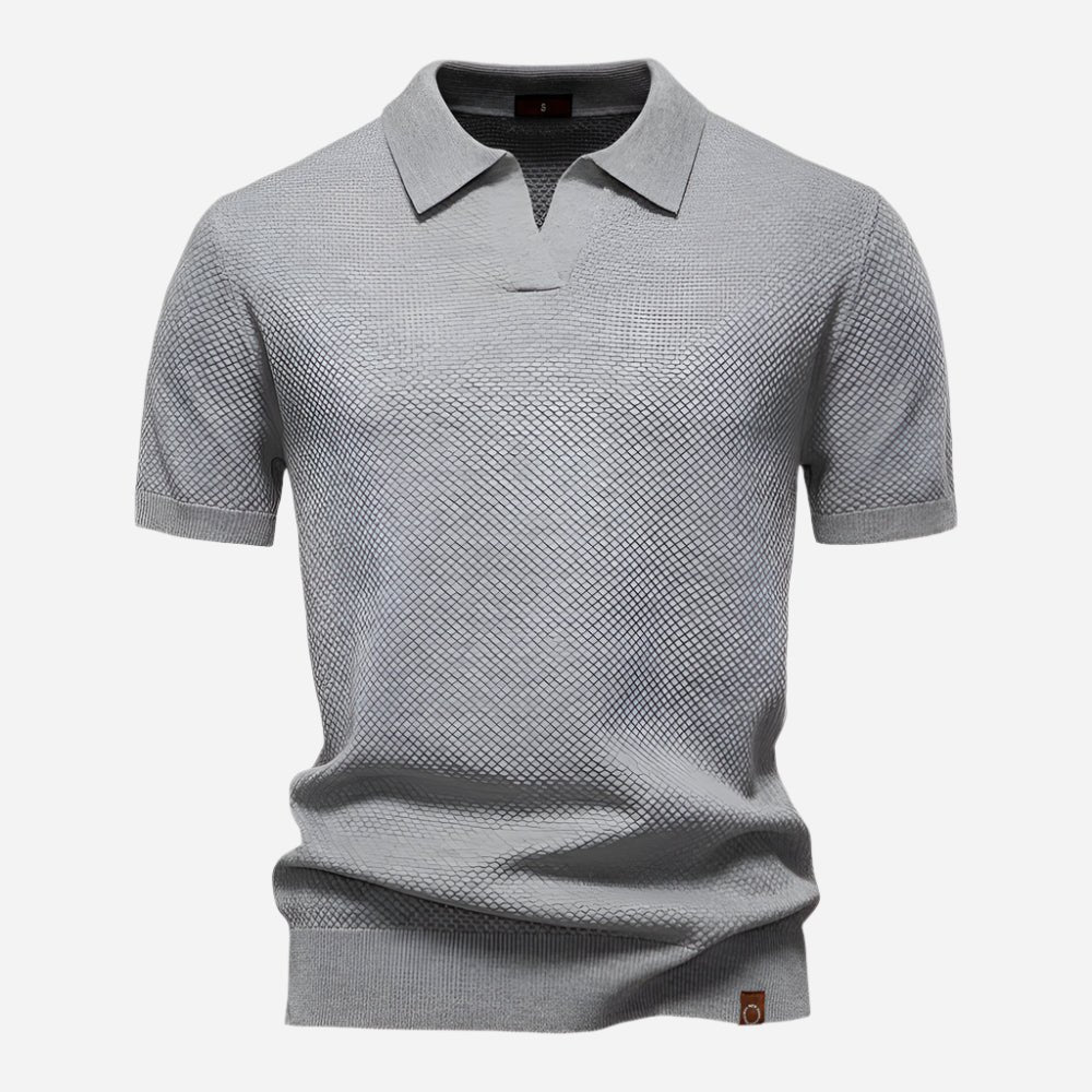 Men's Diamond Knit Polo Top Back