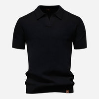 Men's Diamond Knit Polo Top Detail