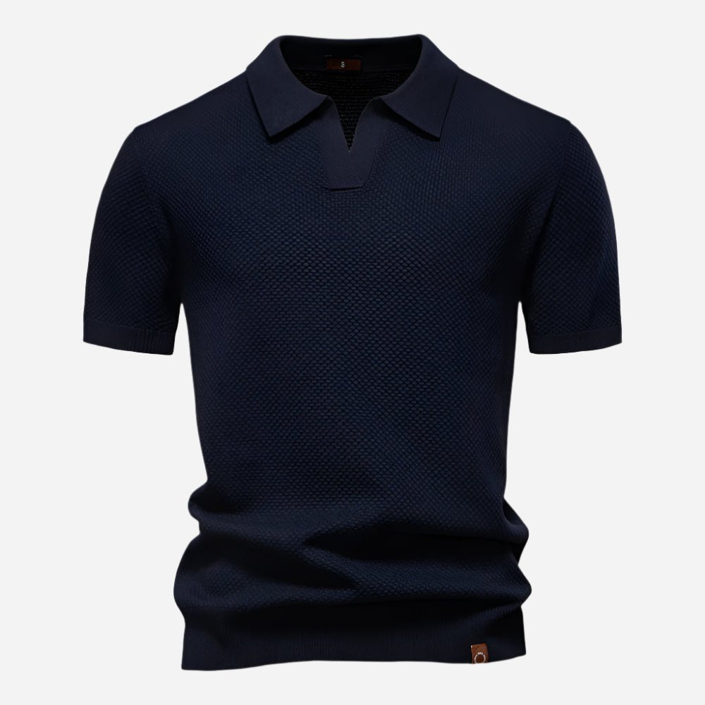 Men's Diamond Knit Polo Top Front