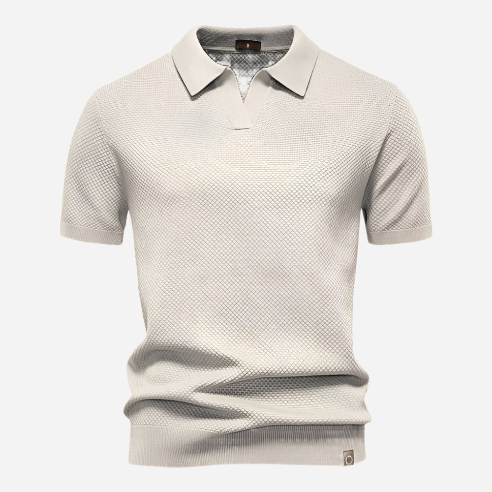 Men's Diamond Knit Polo Top View 11