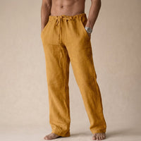 Men's Drawstring Linen Pants Lifestyle