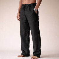 Men's Drawstring Linen Pants Side