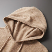 Men's Drawstring Merino Hoodie | Wool Knit Front