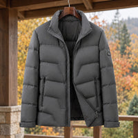 Men's Duck Down Puffer Jacket | Stand Collar Quilted Hero