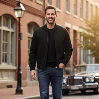 Men's Elegant Jacket | Ribbed Collar Smart Fit Alternate