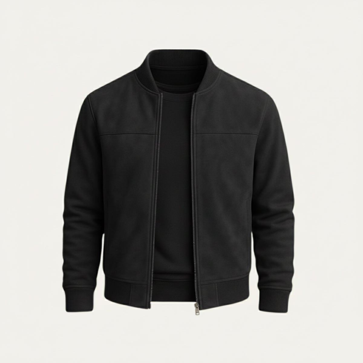 Men's Elegant Jacket | Ribbed Collar Smart Fit Close Up