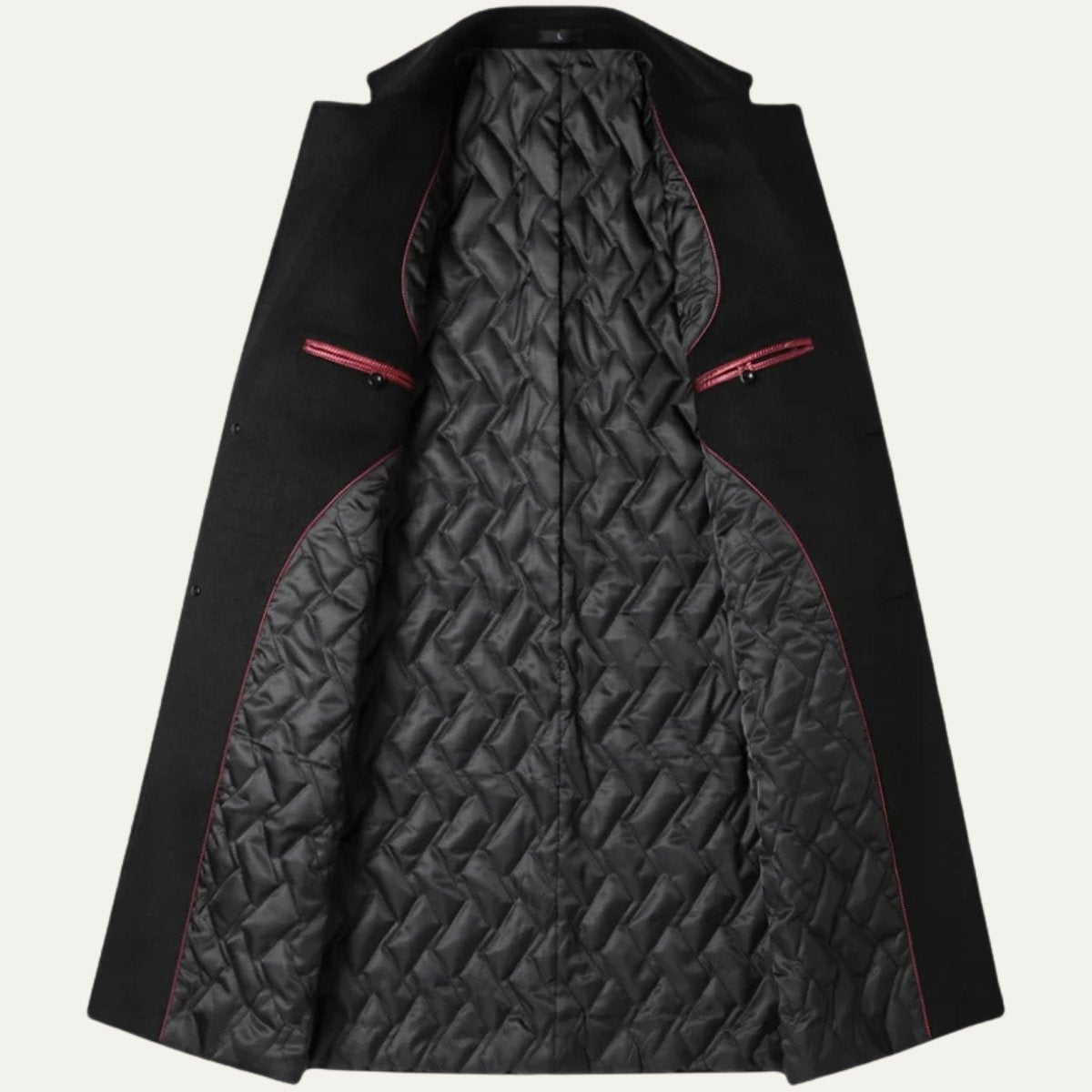 Men's Elegant Long Winter Coat | Single-Breasted Smart Fit Close Up