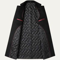Men's Elegant Long Winter Coat | Single-Breasted Smart Fit Close Up