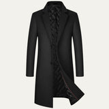Men's Elegant Long Winter Coat | Single-Breasted Smart Fit
