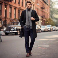 Men's Elegant Long Winter Coat | Single-Breasted Smart Fit View 11