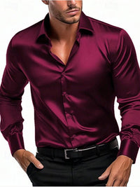 Men's Elegant Timeless Silk Shirt | Satin Sheen Italian Collar Hero
