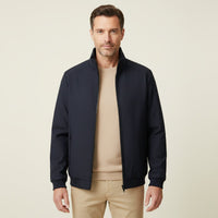 Men's Elegant Warm Lined Jacket | Fleece Bomber Collar Back