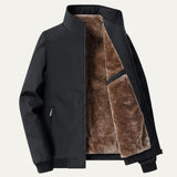 Chaqueta elegante y abrigada para hombre | Cuello bomber de forro polar